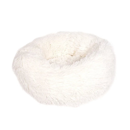 Round Pet Bed for Large Dogs & Cats – 40–90cm Super Soft Plush Donut Bed – Winter Warm Sleeping Nest for Medium & Large Dogs