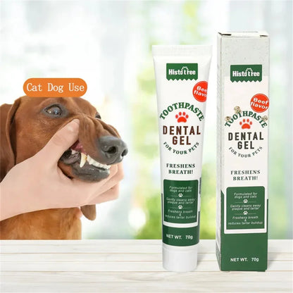 Pet Dog Toothpaste – Vanilla & Beef Flavor – Cat & Dog Dental Care Cleaning Paste – Fresh Breath & Plaque Removal Pet Oral Hygiene Supplies