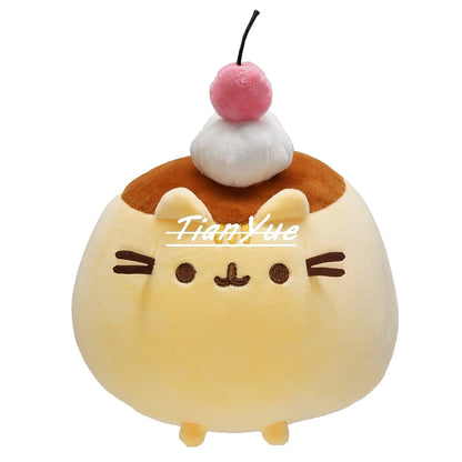 Cute Cat Pudding Plush Toy – Soft Stuffed Animal Doll – 22cm Kawaii Cat Christmas Gift & Home Decor Plush