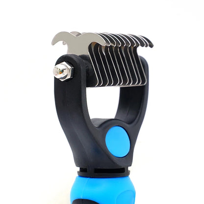 Pet Knot Remover Comb for Dogs & Cats – Dematting Tool with Stainless Steel Blades – Detangling Brush for Matted & Tangled Hair – Professional Grooming Tool