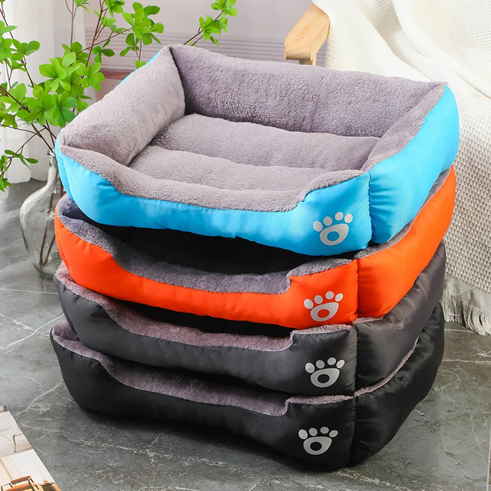 Soft Square Dog Sofa Bed – Winter Warm Washable Pet Cushion – Large & Medium Dog Kennel Mat – Elastic Plush Cat & Dog Bed for Indoor Use
