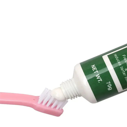 Pet Dog Toothpaste – Vanilla & Beef Flavor – Cat & Dog Dental Care Cleaning Paste – Fresh Breath & Plaque Removal Pet Oral Hygiene Supplies