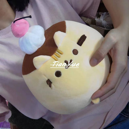 Cute Cat Pudding Plush Toy – Soft Stuffed Animal Doll – 22cm Kawaii Cat Christmas Gift & Home Decor Plush