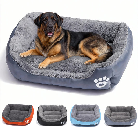 Soft Square Dog Sofa Bed – Winter Warm Washable Pet Cushion – Large & Medium Dog Kennel Mat – Elastic Plush Cat & Dog Bed for Indoor Use