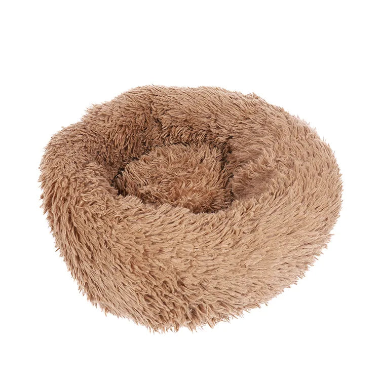 Round Pet Bed for Large Dogs & Cats – 40–90cm Super Soft Plush Donut Bed – Winter Warm Sleeping Nest for Medium & Large Dogs
