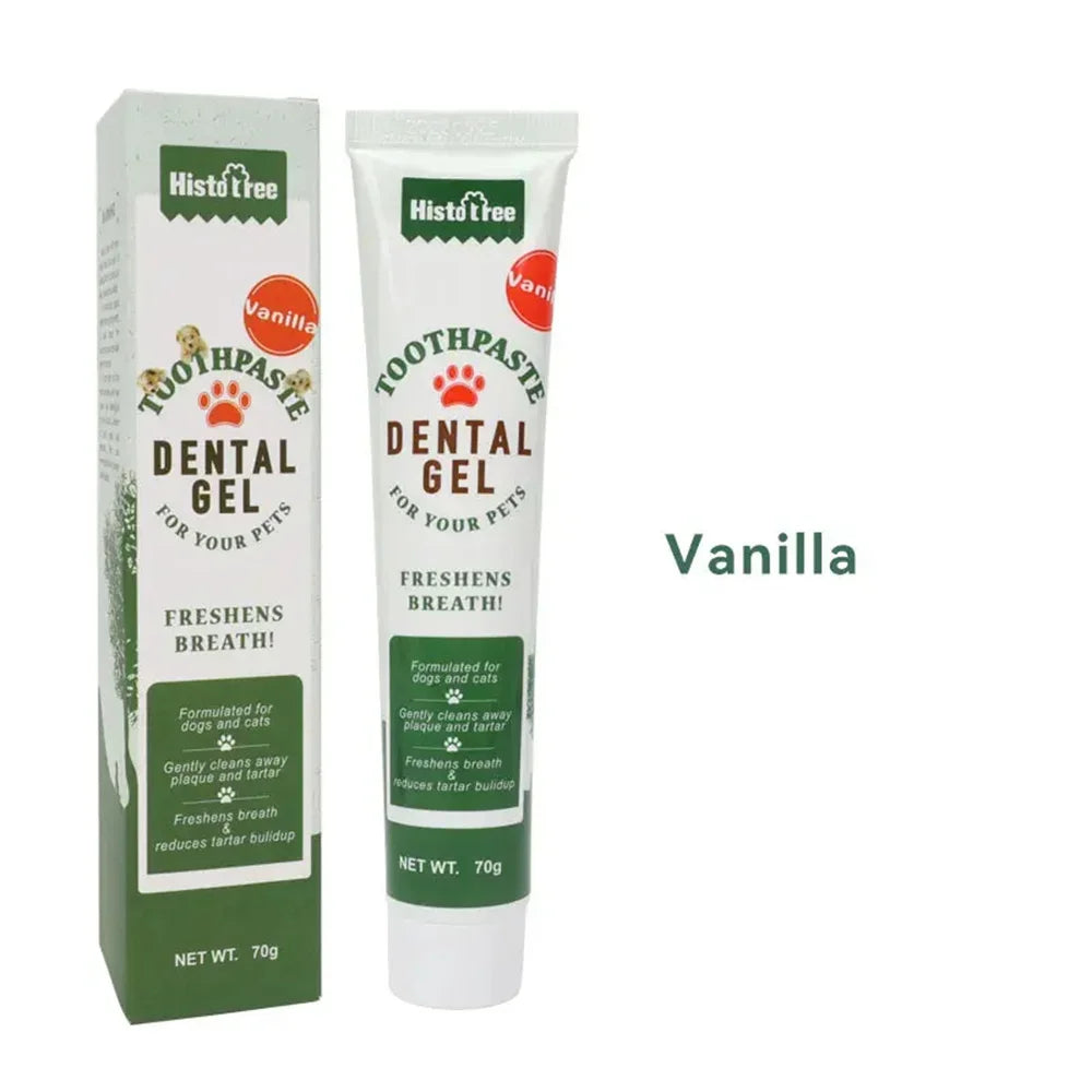 Pet Dog Toothpaste – Vanilla & Beef Flavor – Cat & Dog Dental Care Cleaning Paste – Fresh Breath & Plaque Removal Pet Oral Hygiene Supplies