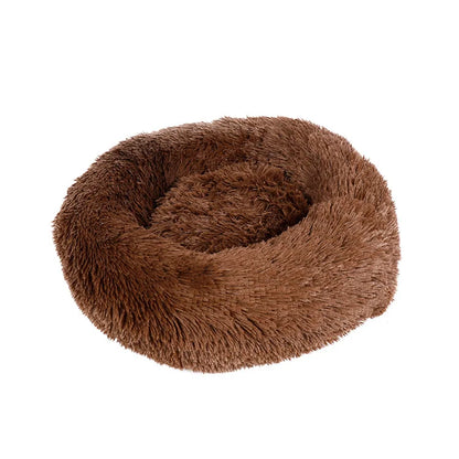 Round Pet Bed for Large Dogs & Cats – 40–90cm Super Soft Plush Donut Bed – Winter Warm Sleeping Nest for Medium & Large Dogs