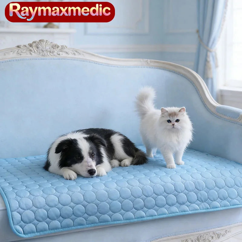 Raymax Dog Cooling Mat – Summer Ice Silk Pet Cooling Bed – Breathable Cold Blanket for Dogs & Cats – Extra Large & Small Sizes – Durable Sofa & Crate Mat