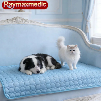 Raymax Dog Cooling Mat – Summer Ice Silk Pet Cooling Bed – Breathable Cold Blanket for Dogs & Cats – Extra Large & Small Sizes – Durable Sofa & Crate Mat