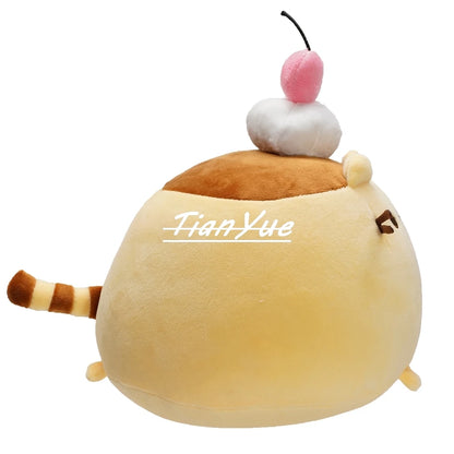 Cute Cat Pudding Plush Toy – Soft Stuffed Animal Doll – 22cm Kawaii Cat Christmas Gift & Home Decor Plush