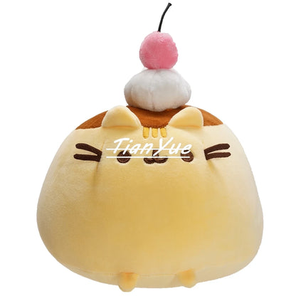 Cute Cat Pudding Plush Toy – Soft Stuffed Animal Doll – 22cm Kawaii Cat Christmas Gift & Home Decor Plush