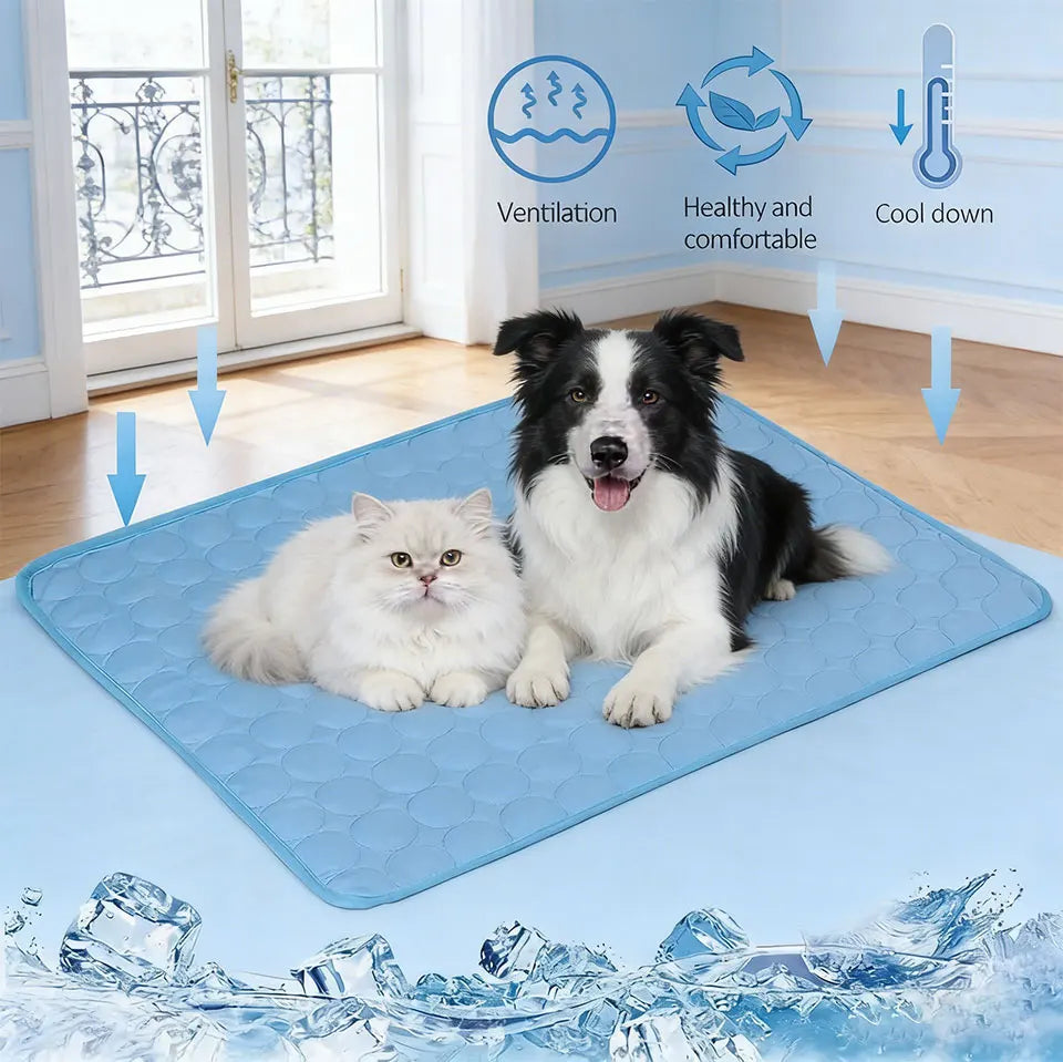 Raymax Dog Cooling Mat – Summer Ice Silk Pet Cooling Bed – Breathable Cold Blanket for Dogs & Cats – Extra Large & Small Sizes – Durable Sofa & Crate Mat