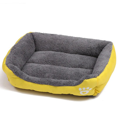 Soft Square Dog Sofa Bed – Winter Warm Washable Pet Cushion – Large & Medium Dog Kennel Mat – Elastic Plush Cat & Dog Bed for Indoor Use
