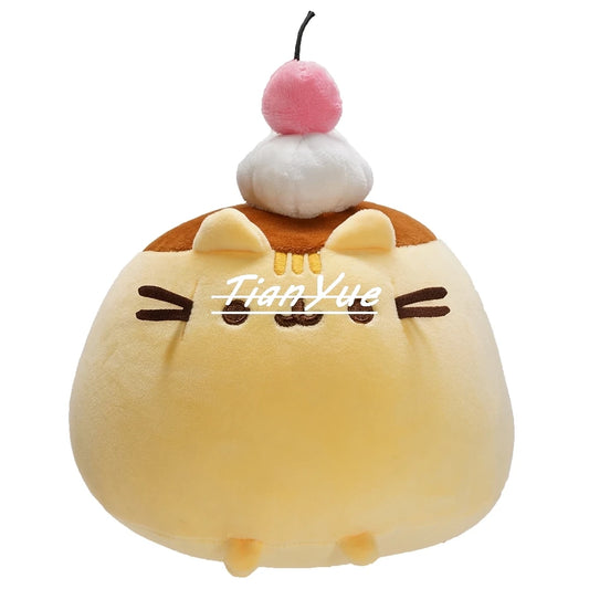 Cute Cat Pudding Plush Toy – Soft Stuffed Animal Doll – 22cm Kawaii Cat Christmas Gift & Home Decor Plush