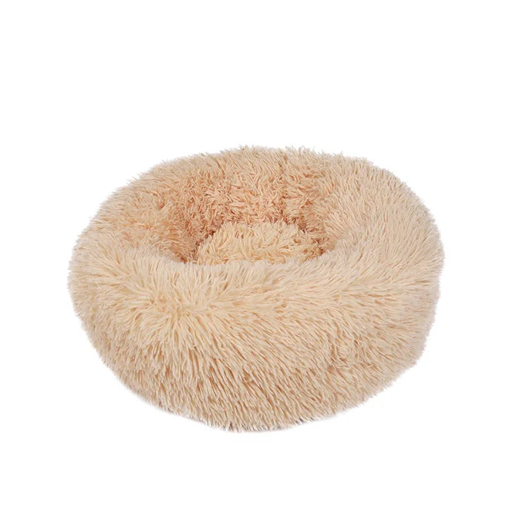 Round Pet Bed for Large Dogs & Cats – 40–90cm Super Soft Plush Donut Bed – Winter Warm Sleeping Nest for Medium & Large Dogs