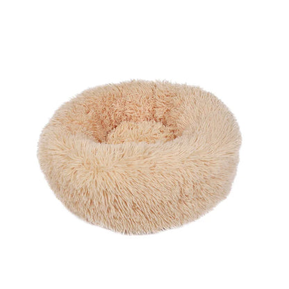 Round Pet Bed for Large Dogs & Cats – 40–90cm Super Soft Plush Donut Bed – Winter Warm Sleeping Nest for Medium & Large Dogs