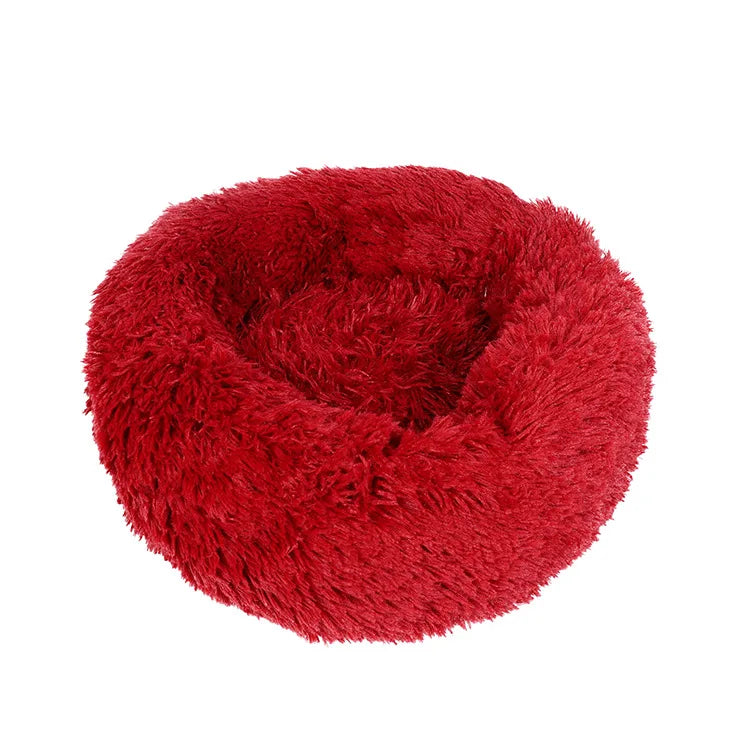 Round Pet Bed for Large Dogs & Cats – 40–90cm Super Soft Plush Donut Bed – Winter Warm Sleeping Nest for Medium & Large Dogs