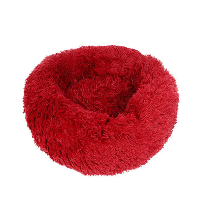 Round Pet Bed for Large Dogs & Cats – 40–90cm Super Soft Plush Donut Bed – Winter Warm Sleeping Nest for Medium & Large Dogs