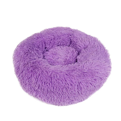 Round Pet Bed for Large Dogs & Cats – 40–90cm Super Soft Plush Donut Bed – Winter Warm Sleeping Nest for Medium & Large Dogs