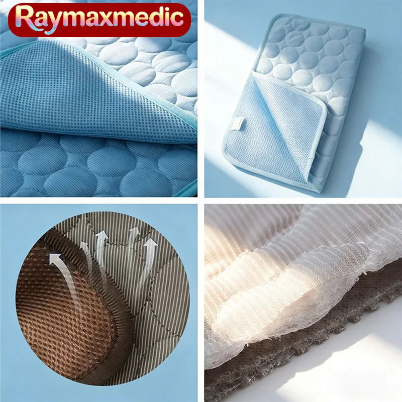 Raymax Dog Cooling Mat – Summer Ice Silk Pet Cooling Bed – Breathable Cold Blanket for Dogs & Cats – Extra Large & Small Sizes – Durable Sofa & Crate Mat