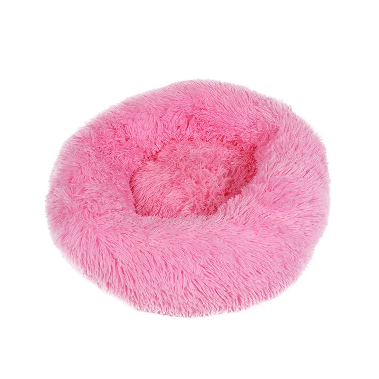 Round Pet Bed for Large Dogs & Cats – 40–90cm Super Soft Plush Donut Bed – Winter Warm Sleeping Nest for Medium & Large Dogs