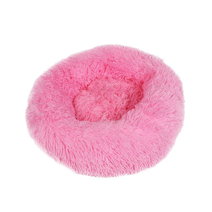 Round Pet Bed for Large Dogs & Cats – 40–90cm Super Soft Plush Donut Bed – Winter Warm Sleeping Nest for Medium & Large Dogs