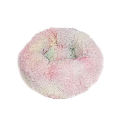 Round Pet Bed for Large Dogs & Cats – 40–90cm Super Soft Plush Donut Bed – Winter Warm Sleeping Nest for Medium & Large Dogs